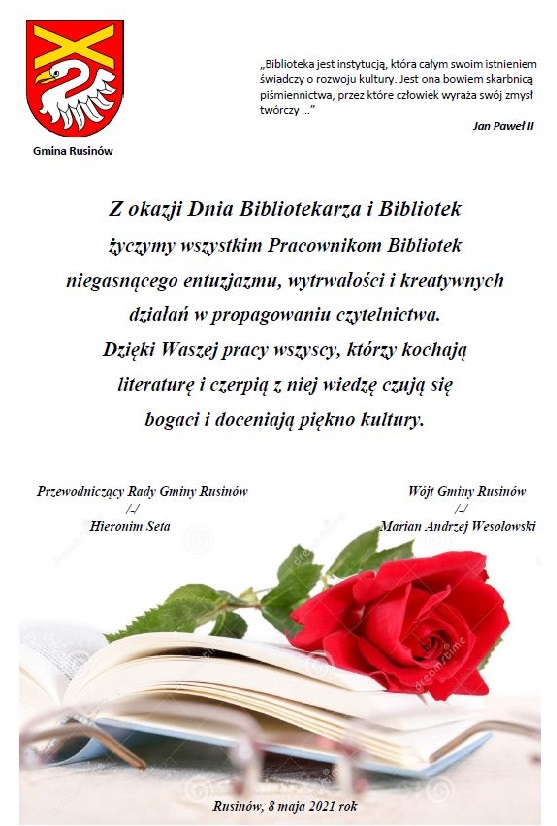 8 maja - Dzień Bibliotekarza i Bibliotek