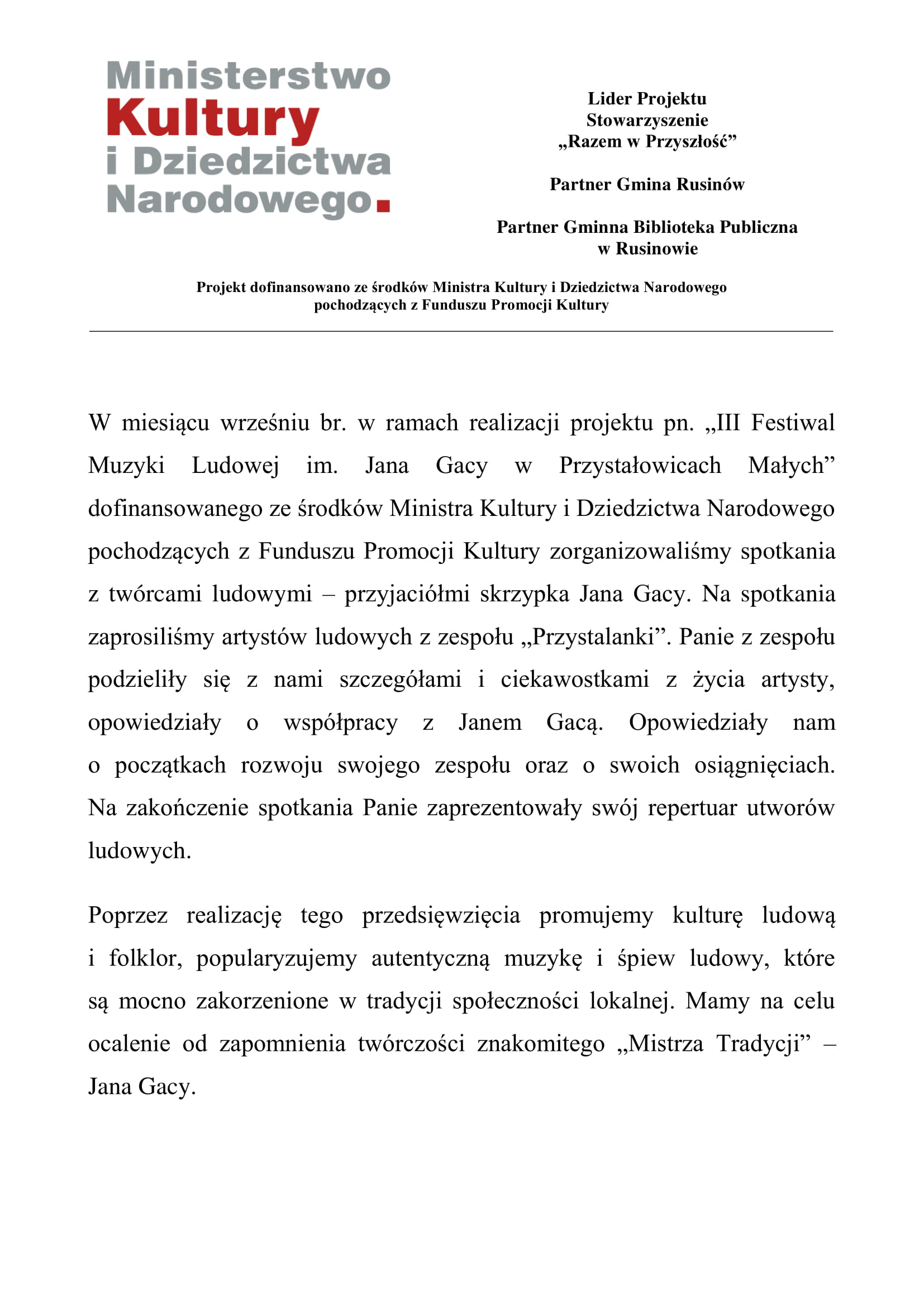 Spotkanie z artystami ludowymi 